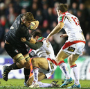 Ed Slater tries to make inroads in the face of Ulster pressure