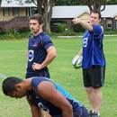 Andrew Mehrens working with Bernard Foley and Kurtley Beale