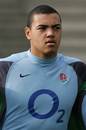 Luther Burrell lines up for the anthem