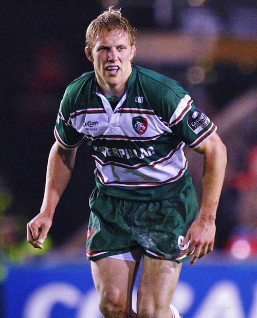 Leicester's Lewis Moody follows the action