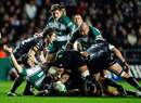 Leicester Tigers' Ben Woods pleads his innocence at a ruck