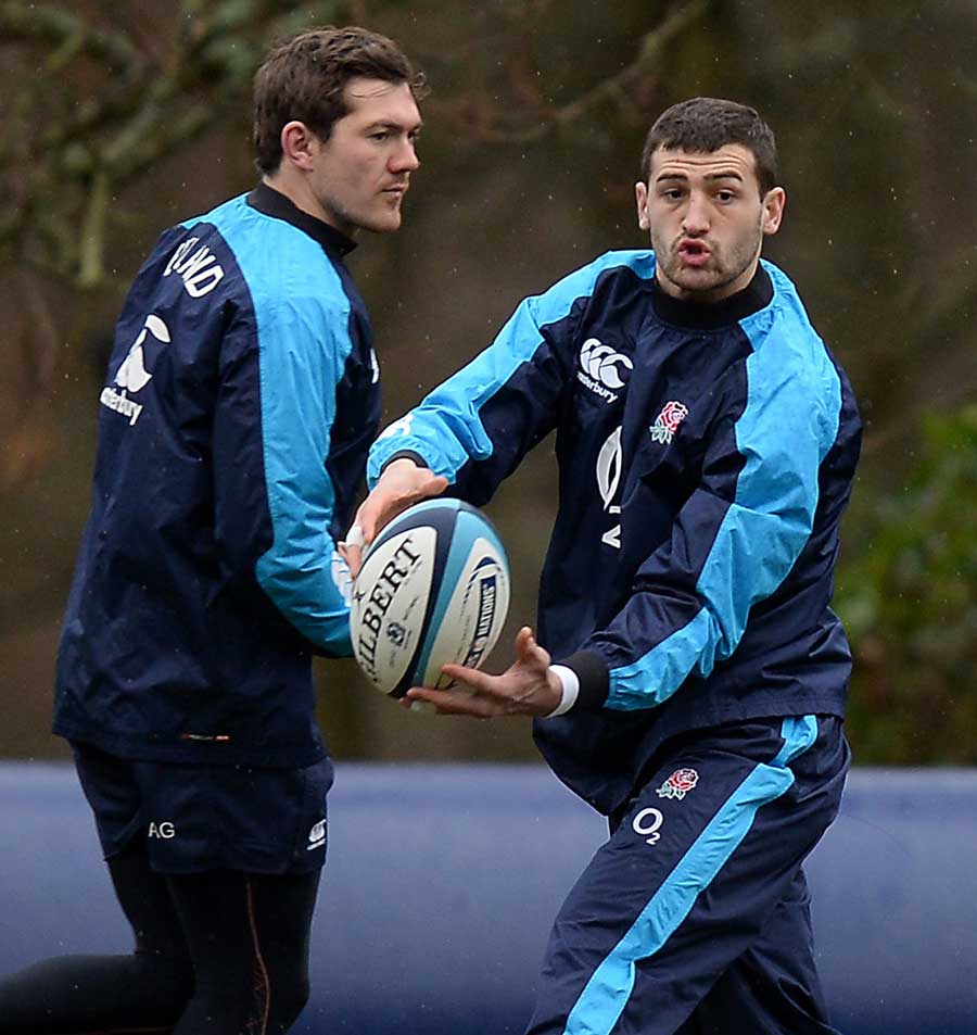 Jonny May is put through his paces in England training