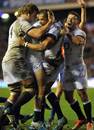 England celebrate Luther Burrell's score