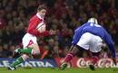 Wales' Shane Williams attempts to get past the marker
