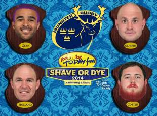 Munster stars choose between shave or dye for charity, February 21, 2014