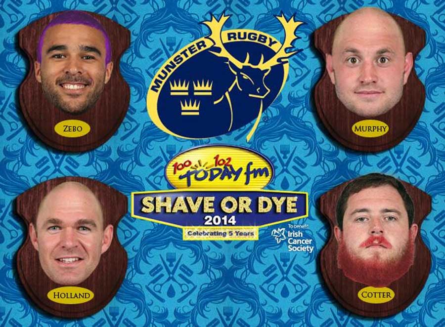 Munster stars choose between shave or dye for charity