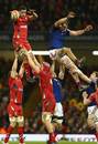 Wales' Toby Faletau claims the lineout