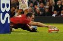 Wales' Sam Warburton scores in the win over France