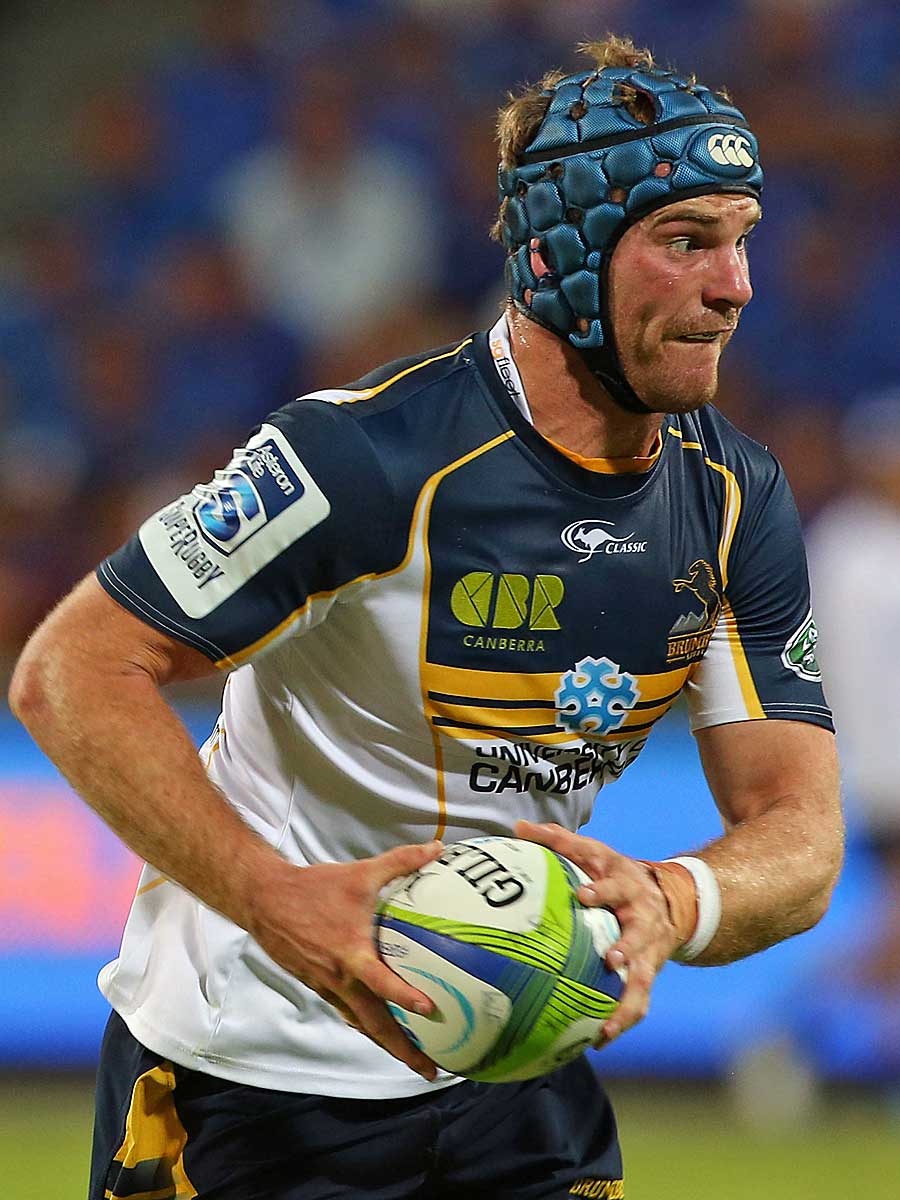 The Brumbies' Pat McCabe runs with the ball
