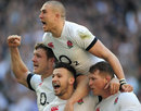 England celebrate Danny Care's early try