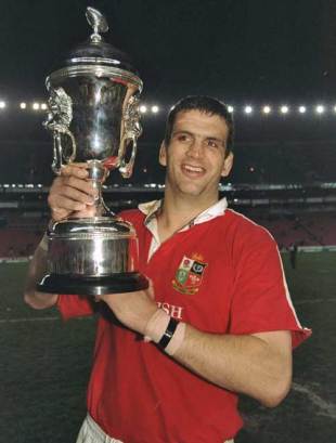 British & Irish Lions captain Martin Johnson celebrates a series victory over South Africa, South Africa v British & Irish Lions, Ellis Park, Johannesburg, South Africa, July 5, 1997
