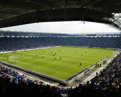 General view of the Walkers Stadium in Leicester