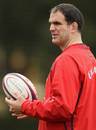 England manager Martin Johnson looks on during a training session