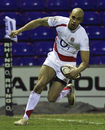England Saxons winger Tom Varndell touches down to score a try