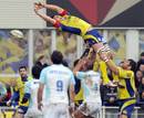 Clermont-Ferrand lock Loic Jacquet misses the ball at a lineout