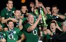 Ireland celebrate their 2014 Six Nations championship triumph