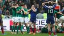 Ireland celebrate their win while France ponder defeat