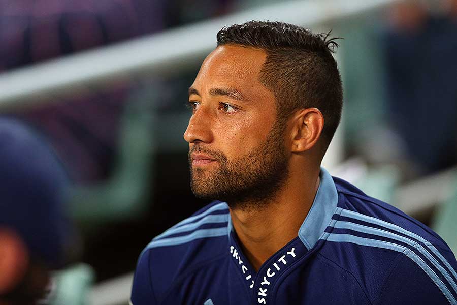 The Blues' Benji Marshall watches from the bench