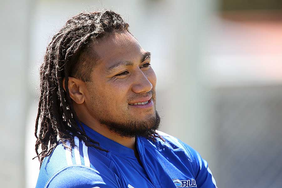 The Blues' Ma'a Nonu relaxes during a training session