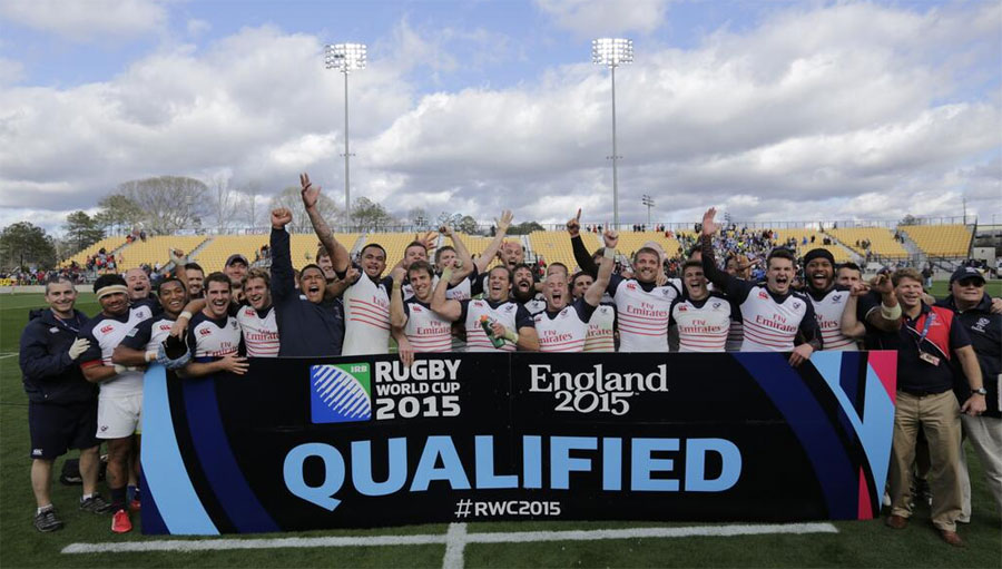 USA celebrate qualifying for the 2015 Rugby World Cup