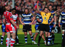 Gloucester's Sila Puafisi is sent off by  Tim Wigglesworth