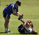 The Stormers' Schalk Brits receives treatment during a training session