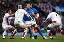 Italy skipper Sergio Parisse takes the contact