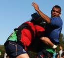 The Waratahs' Kurtley Beale is tackled in training