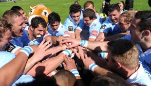 Bayonne celebrate staying in the Top 14, Bayonne v Castres, Top 14, Jean Dauger Stadium, Bayonne, France, May 3, 2014