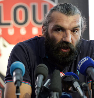 Sebastien Chabal gives a press conference to announce his retirement, Lyon, May 5, 2014 