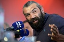 Sebastien Chabal gives a press conference to announce his retirement from rugby