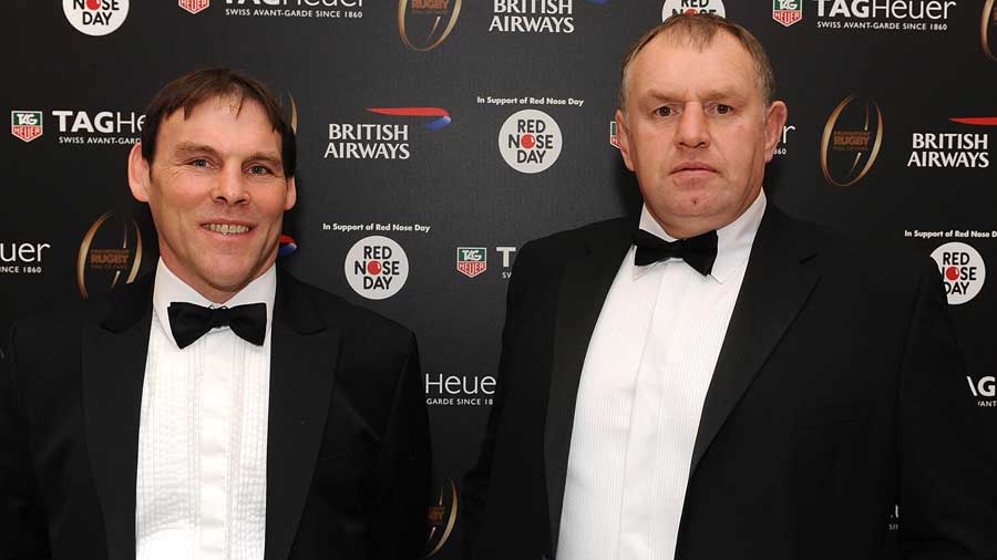 John Wells and Dean Richards at the Premiership Rugby Hall of Fame Ball 