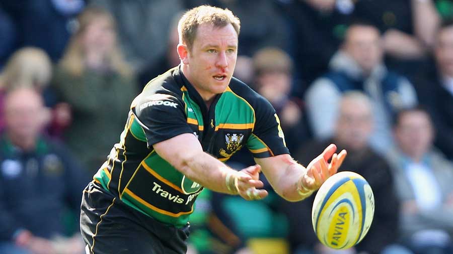 Northampton's Paul Diggin wings a ball out