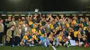 Northampton celebrate their Challenge Cup win