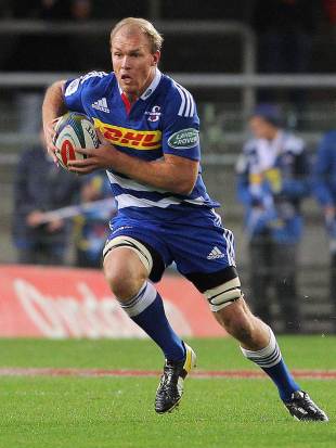 The Stormers' Schalk Burger runs the ball forward, Stormers v Cheetahs, Super Rugby, Newlands, Cape Town, May 24, 2014