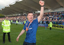 Brian O'Driscoll celebrates victory in his last match