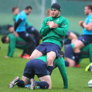 Darren Cave in training for Ireland, Carton House, Dublin, January 31, 2014
