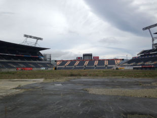 The remains of the Lancaster Park ground which was was destroyed in the earthquake, Christchurch, June 15, 2014