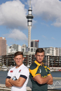 Callum Braley and Handre Pollard pose ahead of the Junior World Championship final