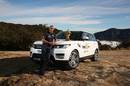 George Gregan poses with the Webb Ellis Trophy on the Land-Rover Trophy Tour in the Blue Mountains west of Sydney