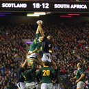 Richie Gray jumps for the ball with Willem Alberts