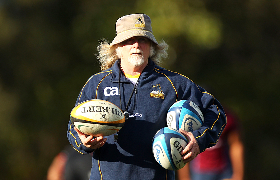 Laurie Fisher prepares for a skills session with the Brumbies