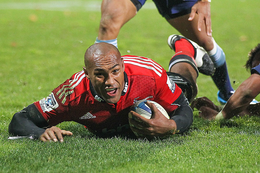 The Crusaders' Nemani Nadolo scores the try that secured victory