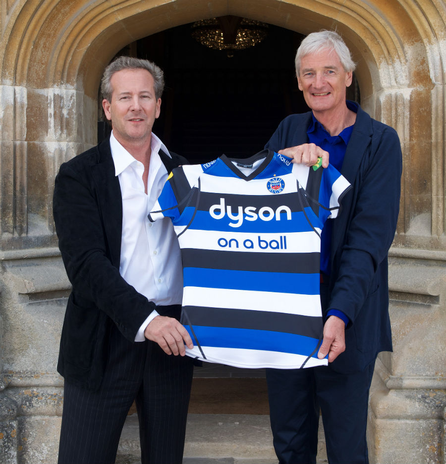 Bath owner Bruce Craig unveils their new sponsor Dyson