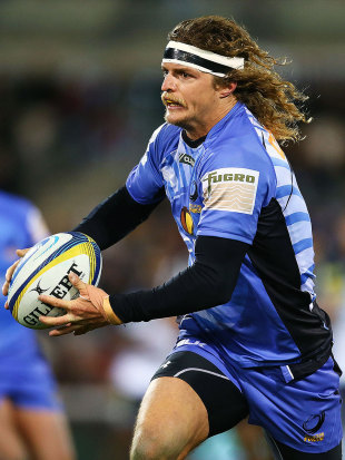 Western Force's Nick Cummins runs the ball, Brumbies v Western Force, Super Rugby, GIO Stadium, Canberra, July 11, 2014