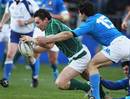 Ireland's David Wallace dives over to score a try