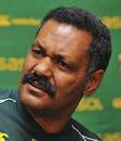 Springboks head coach Peter de Villiers speaks during a press conference