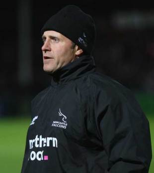 Newcastle assistant coach Alan Tait watches his side in action, Gloucester v Newcastle, Guinness Premiership, Kingsholm, Gloucester, September 30, 2008