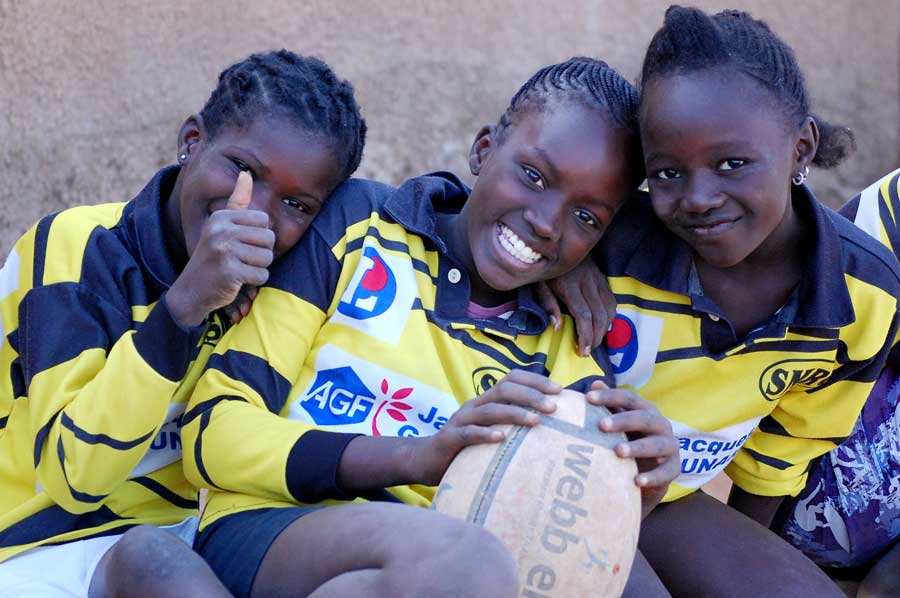 Senegalese children enjoy rugby