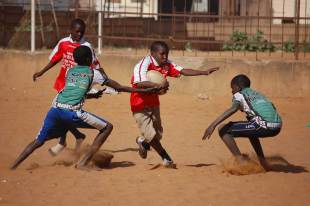 Senegalese children enjoy rugby, July 1, 2014